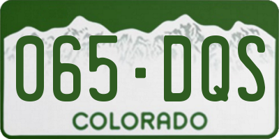 CO license plate 065DQS