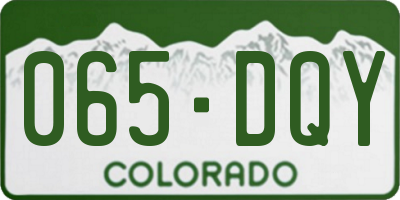 CO license plate 065DQY