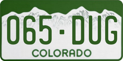 CO license plate 065DUG