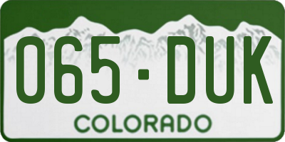 CO license plate 065DUK
