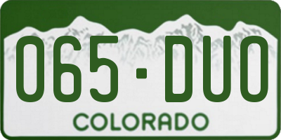 CO license plate 065DUO