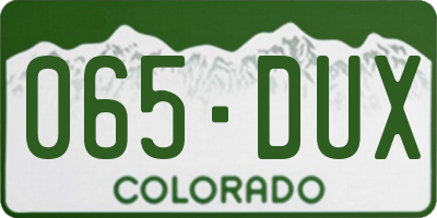 CO license plate 065DUX