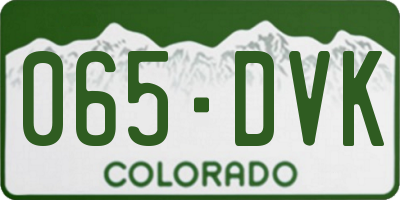CO license plate 065DVK