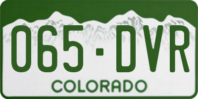 CO license plate 065DVR