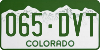 CO license plate 065DVT