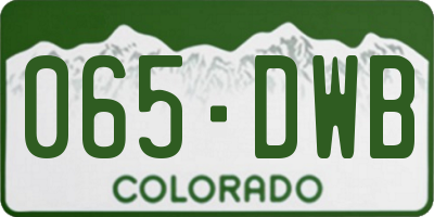 CO license plate 065DWB