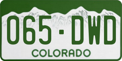 CO license plate 065DWD