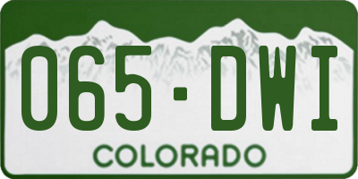 CO license plate 065DWI