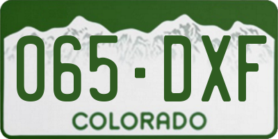 CO license plate 065DXF