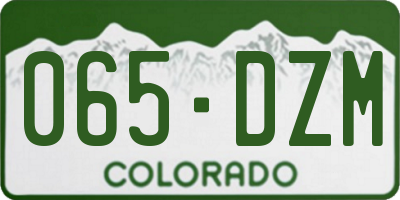CO license plate 065DZM