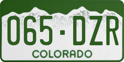 CO license plate 065DZR