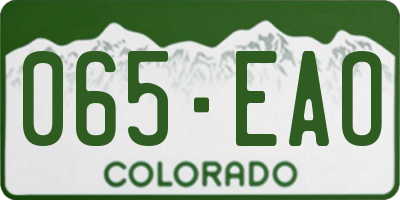CO license plate 065EAO