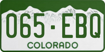 CO license plate 065EBQ