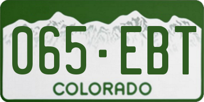 CO license plate 065EBT