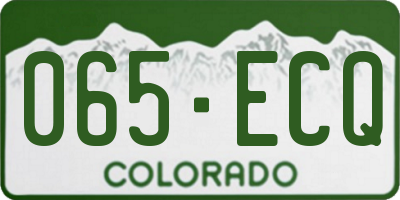 CO license plate 065ECQ