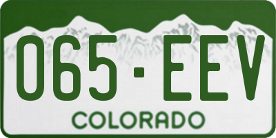 CO license plate 065EEV