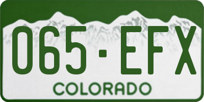 CO license plate 065EFX