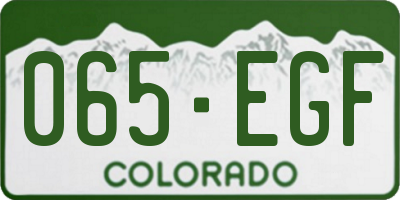 CO license plate 065EGF