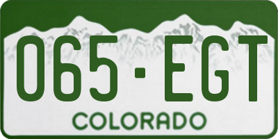 CO license plate 065EGT