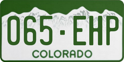 CO license plate 065EHP