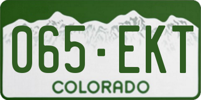 CO license plate 065EKT