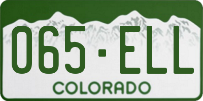 CO license plate 065ELL