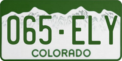CO license plate 065ELY