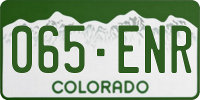 CO license plate 065ENR