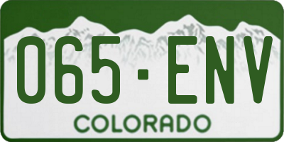 CO license plate 065ENV