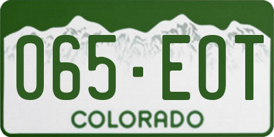 CO license plate 065EOT