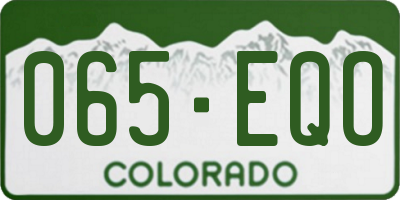 CO license plate 065EQO