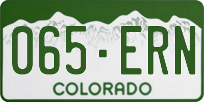 CO license plate 065ERN