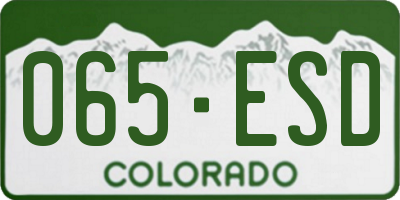 CO license plate 065ESD