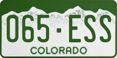 CO license plate 065ESS