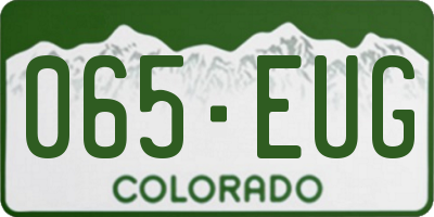 CO license plate 065EUG