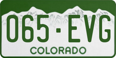 CO license plate 065EVG