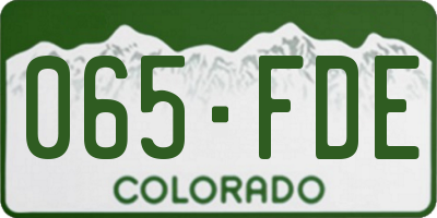 CO license plate 065FDE