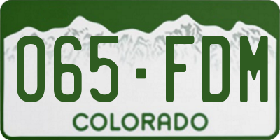 CO license plate 065FDM