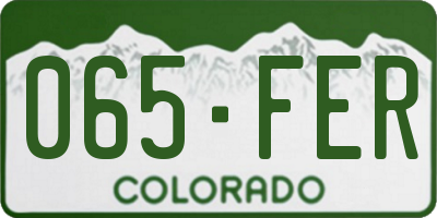 CO license plate 065FER