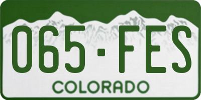 CO license plate 065FES