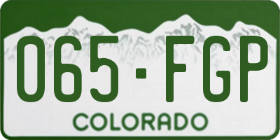 CO license plate 065FGP