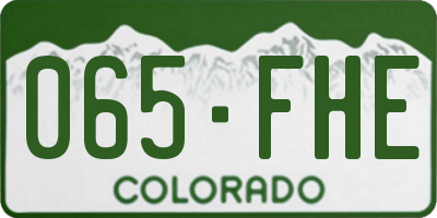 CO license plate 065FHE