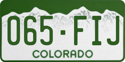 CO license plate 065FIJ