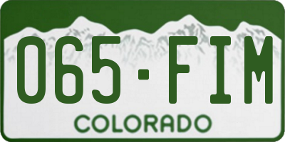 CO license plate 065FIM