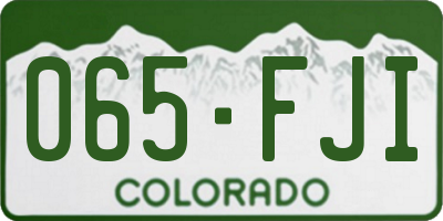CO license plate 065FJI