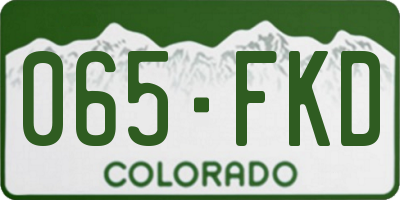 CO license plate 065FKD