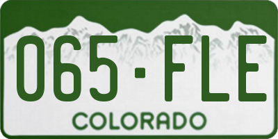 CO license plate 065FLE