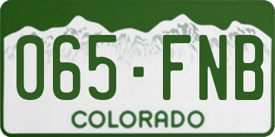 CO license plate 065FNB