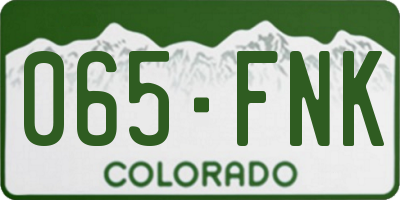 CO license plate 065FNK