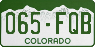 CO license plate 065FQB